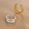 Clip para oreja de doble capa europea y americana con taladro completo, personalidad, temperamento, tipo C, aretes de moda chapados en oro real sin aretes
