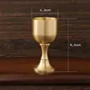 Latão Puro Estilo Chinês Copo de Vinho Antigo Banquete Alto Pequeno Copo de Vinho Copo de Cobre Copo para Fornecimento de Água para Chá Conjunto de Vinho Ornamentos Decorativos Atacado