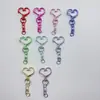 Colgante de Anillo Abierto Forma de Ocho Colgante de Corazón Colorido por Electroforesis Aleación de Zinc Cierre de Langosta en Forma de Corazón Accesorios para Joyería DIY