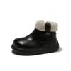 Botas de Algodão para Crianças 2026 Estilo Inverno Versão Coreana Botas Martin com Barra Dobrável Peludas para Crianças de Média e Idade Superior Botas Curtas Quentes com Veludo
