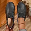 Nuevos Zapatos de Calle de Comercio Exterior Talla Grande Suela Blanda Antideslizantes para Personas de Mediana Edad y Mayores Punta Redonda Caña Media con Cordones Casuales Cómodos Planos para Madres