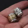 Al por mayor s925 plata de ley mantra de seis caracteres Passepartout adornos para hombre y mujer plata tailandesa incrustada cobre Pestillo de diamante colgante giratorio