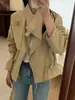 Jaqueta curta estilo coreano com gola alta para mulheres, novo modelo primavera e outono 2026, corte solto, versátil, acinturada, emagrecimento, jaqueta casual para mulheres baixinhas, moderna