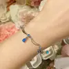 Camellia Estética Geométrica Europea y Americana Anillo Abierto en Forma de Corazón Aguamarina Set de Collares para Mujer de Lujo Ligero Diseño Francés