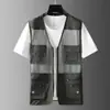 Chaleco Outdoor Delgado Multibolsillos Transfronterizo para Hombre, Chaleco de Pesca de Malla de Secado Rápido de Verano, Ropa de Trabajo para Fotografía para Hombre