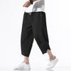 Estilo chino japonés verano delgado para hombre pantalones harem sueltos de algodón lino talla grande bombachos vintage pantalones capri al por mayor