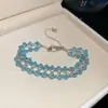 Pulsera de Metal Bañado en Oro Real Flor de Nácar Mariposa Anillo para Dedo Índice de Gama Alta Nicho Estilo Dulce Fresco Joyería de Mano Venta al por Mayor