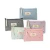 Bolsa de almacenamiento de lona floral artística, monedero con cremallera, neceser portátil, disponible para venta al por mayor en unidades individuales