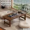 Mesa Dobrável para Bay Window, Mesa Pequena de Bambu e Madeira Maciça (Tipo Kang), Mesa de Chá para Cama, Estudo, Computador, Apartamento Pequeno, Fácil de Guardar