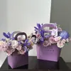 Caja de regalo de flores papel kraft cesta de flores portátil bolsa de embalaje floral para suministro transfronterizo caja de flores caja vacía caja de embalaje