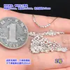 Prata esterlina s925 mini contas espaçadoras de prata esmagada contas de painço corda de mão trançada de cristal colar acessórios DIY feitos à mão