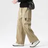 Pantalones Holgados Trendy con Cordón para Hombre Otoño Bolsillos para Hombre Pierna Recta Pantalones Cargo Deportivos para Hombre Venta al por Mayor