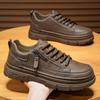 Zapatos de Otoño para Hombre Nuevos Transpirables Impermeables Antideslizantes Zapatos de Chef para Hombre Modernos Versátiles Casuales de Cuero Botines Zapatos de Trabajo