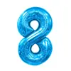 Separado de 40 pulgadas EE. UU.. globo de película de aluminio número 0-9 color dorado y plateado azul en polvo cuerpo delgado decoración de fiesta