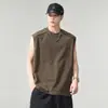 Chaleco deportivo estilo americano para hombre, corte holgado, marca de moda de verano, camiseta sin mangas, sudadera de baloncesto y fitness, camiseta de manga corta