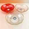 1-8 Plato de Frutas de Cristal Lujo Ligero Mesa de Centro Plato para Bocadillos Dulces Plato de Frutas de Año Nuevo Plástico Transparente Flor Gesang Plato para Frutos Secos