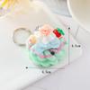 Modelo de donut sándwich de crema simulación pastel falso llavero decoración de mesa de postres accesorios para fotos