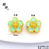 Cuentas de goteo de aceite de flor de ciruelo de color duradero y resistente a la decoloración con agujeros pasantes para pulseras, collares y accesorios de joyería hechos a mano estilo chino para DIY al por mayor