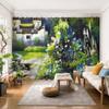 Nuevo estilo chino Jiangnan huipai edificio paz paloma blanca estudio sala de té villa cortina divisoria pintura de paisaje en tinta tela de cortina