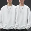 Sudadera para hombre 2025 otoño estilo americano holgada manga larga cuello redondo engrosada ropa deportiva pullover modelo moderno peso pesado
