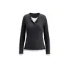 Camisa Henly Heyhenry Estilo Preppy Color Contrastante Manga Larga Camiseta Mujer Primavera y Otoño Nuevo Empalme Falso Dos Piezas Top Ajustado