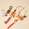 Llavero Colgante Creativo Tallado Natural de Sándalo con Cabeza de Dragón, Decoración para Bolso, Artesanías de Madera, Pequeño Regalo para Amigos