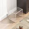 Taburete de Acrílico Transparente Hogareño Banco Pequeño Taburete Bajo Moderno Ins Sala de Estar Mesa de Café Silla Pequeña Gruesa para Niños