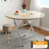 Mesa Dobrável Simples Mesa de Jantar para Casa de Aluguel Mesa de Jantar Portátil para Casa Mesa Redonda Barraca Exterior Mesa Quadrada Pequena