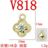 Accesorios DIY de aleación, microincrustados con piedras de circonia, creando un lujoso diseño de luna y corazón, colgantes, pendientes y componentes de collar de oro de 14K que conservan el color, disponibles para venta al por mayor