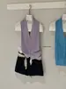 WGWE9524 Guangzhou Trece Líneas Ropa de Mujer Verano 2026 Nuevo Top de Tirantes de Punto con Cuello en V Top Corto