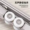 Rueda colgante para puerta corredera de acero inoxidable, silenciosa y suave, para puertas de madera, puertas correderas de cocina y baño, polea de riel, accesorios de riel colgante