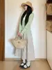 Falda retro de estilo japonés para mujer para primavera y otoño, nueva falda de paraguas de cintura alta en línea A para ir al trabajo, falda de longitud media que estiliza y favorece