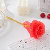 Flor Artificial Rosa de Lámina de Oro Tallo Único Flor Eterna Regalo del Festival Qixi Regalo del Día del Maestro Recuerdo de Navidad