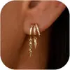 Brincos de Zircônia Irregulares da Moda Popular Transfronteiriços com Pingentes de Estrela e Lua com Franjas, Banhados a Cobre com Ouro Real 14K