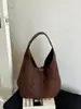 Bolso tote retro de ante para mujer, nueva colección otoño/invierno 2026, gran capacidad, adecuado para ir al trabajo, casual, versátil, bolso de hombro, y se puede llevar debajo del brazo