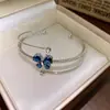 Pulseira de abertura redonda com zircônia europeia e americana, pulseira de luxo leve, sensação de alta qualidade, pulseira da moda, trabalho pesado, personalidade, joia de mão para mulheres, atacado