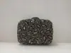 Bolsas de Noche con Incrustaciones de Diamantes Transfronterizas Listas para Enviar, Bolsos de Diamantes de Estuche Duro Metálico Hueco, Vestidos de Banquete de Comercio Exterior