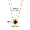 Novo Colar Retangular Simples Colorido com Diamante para Mulheres, Corrente de Clavícula da Moda em Aço Titânio Dourado de Luxo Leve, Joia Popular que Não Desbota