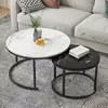 Mesa de centro, minimalista y moderna, adecuada para apartamentos pequeños, diseño moderno y lujoso, tamaño pequeño, ideal para dormitorios, mesa redonda pequeña para salas de estar, y como mesa de comedor para uso doméstico