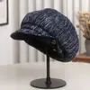 Gorra de boina de tweed vintage para mujer, nuevo estilo otoño e invierno, con visera plegada y botones, hace que la cara se vea más pequeña, elegante y versátil