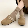 Zapatos Birkenstock sin cordones con plataforma para mujer, Nuevo estilo Primavera 2026, Medias zapatillas cerradas de suela gruesa que aumentan la altura para personas menudas