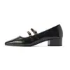 Sapatos Mary Jane Quadrados de Couro Macio Estilo Retrô Francês para Mulheres, Sapatos Baixos de Uma Tira com Dupla Fivela, Sapatos Pequenos Prateados para Mulheres