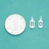 Plata de Ley S925 Plata Lisa Sólida Brillo Pulido Calado Colgante Ábaco Pequeño Ábaco Cuerda de Mano DIY Pulsera Accesorios de Plata