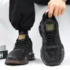 Zapatos de hombre de talla grande de corte bajo con suela gruesa, zapatillas de moda de verano con cordones, zapatillas casuales de moda para exteriores para correr