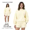 Ropa de Mujer Cai Xiang Dao Superventas Transfronterizo Sudadera Estilo Americano Ins de 350g con Forro Polar y Cuello Semi Alto Color Dopamina