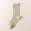 Calcetines holgados de verano delgados de color sólido para mujer Zhuji Malla transpirable Absorbente del sudor Calcetines hasta la mitad de la pantorrilla Cómodos Versátiles Calcetines largos