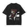 Nova Camiseta de Algodão Lavada Vintage Estilo Americano Solon Lufei Riman Estampada Lavada Velha Manga Curta