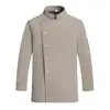 Botón Oculto de Letra Ropa de Trabajo de Chef de Catering para Hombre de Manga Larga Otoño e Invierno Ropa de Trabajo de Cocina de Hotel Restaurante Cantina