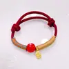Doze Signos do Zodíaco Pulseiras de Cinábrio Genuíno de Alta Qualidade Tecidas à Mão, Cinábrio de Alto Teor Atacado
