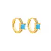 Europa y Estados Unidos artículo de moda clásico más vendido versátil arete redondo de acero inoxidable dorado con circonita pendiente de moda personalizado
